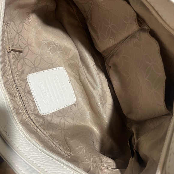 Fossil Cream Pebbled Leather Shoulder Bag | Double Strap | Neutral - Picture 7 of 14